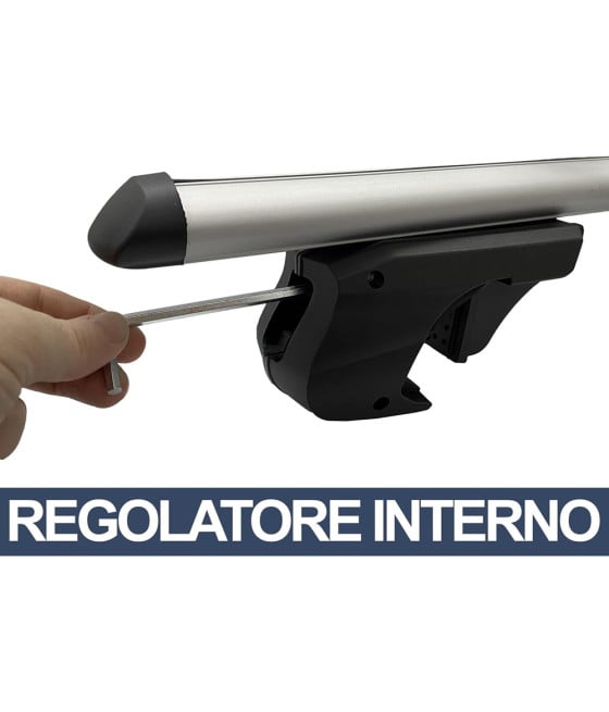 2 BARRE PORTAPACCHI DA 120CM AUTO PER BINARI RIALZATI FINO A 135CM