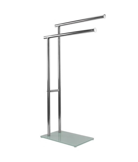 PIANTANA PORTASCIUGAMANI ARREDO BAGNO 2BRACCI METALLO BASE VETRO 59967