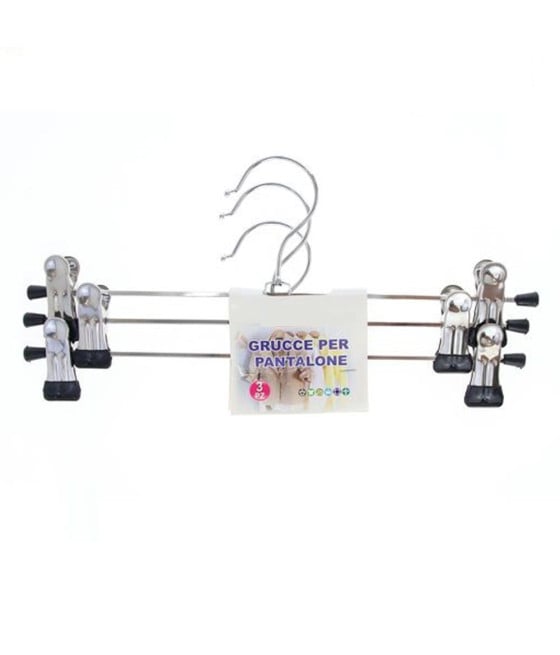 3PZ GRUCCE PER PANTALONI GONNE IN ACCIAIO 30CM CON CLIP 79334