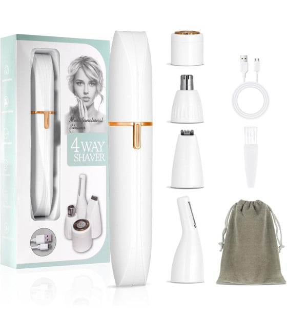 RASOIO ELETTRICO DONNA 4IN1 INDOLORE RICARICABILE PORTATILE DEPILATORE
