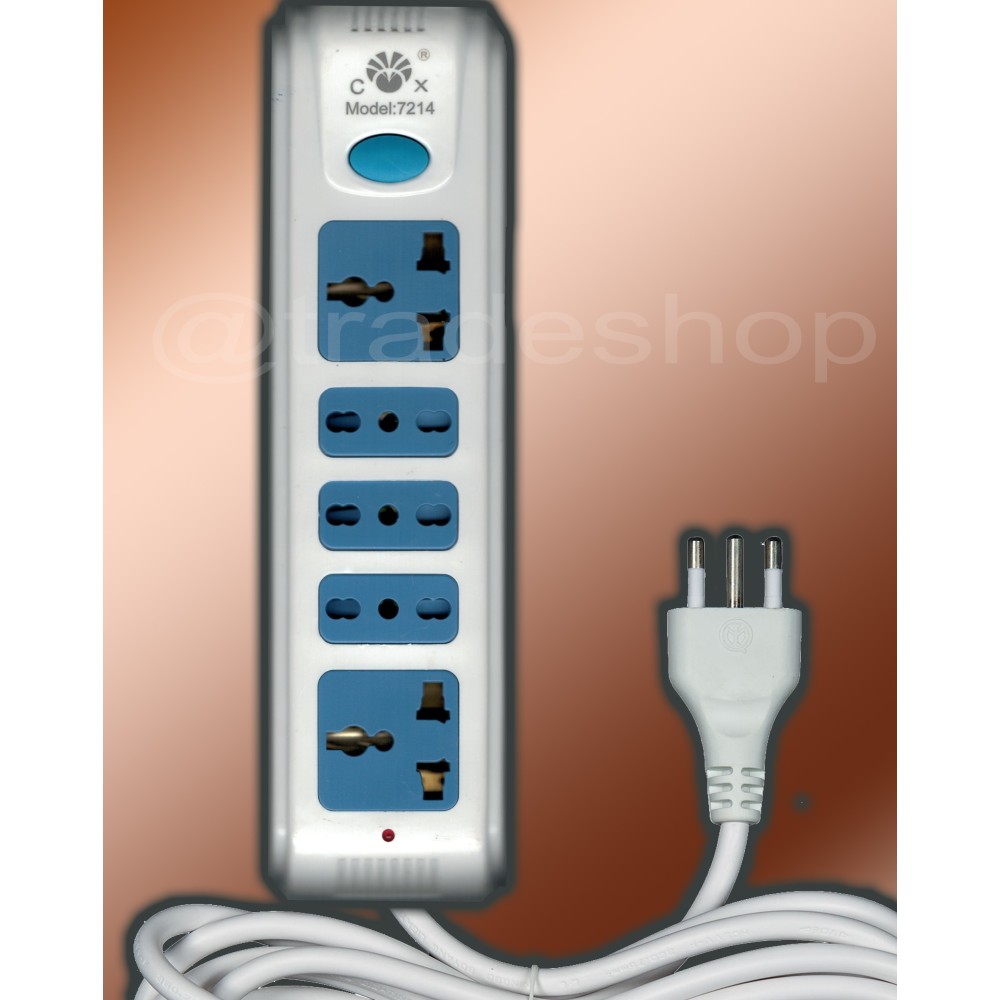Multipresa 5 Posti Italiana Bipasso con 2 Prese USB - Prese Multiple -  Alimentazione - Cavi e Prese
