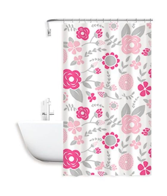 TENDA DOCCIA ANTI MUFFA FIORI 180 X 200 CM CON ANELLI BAGNO 79222