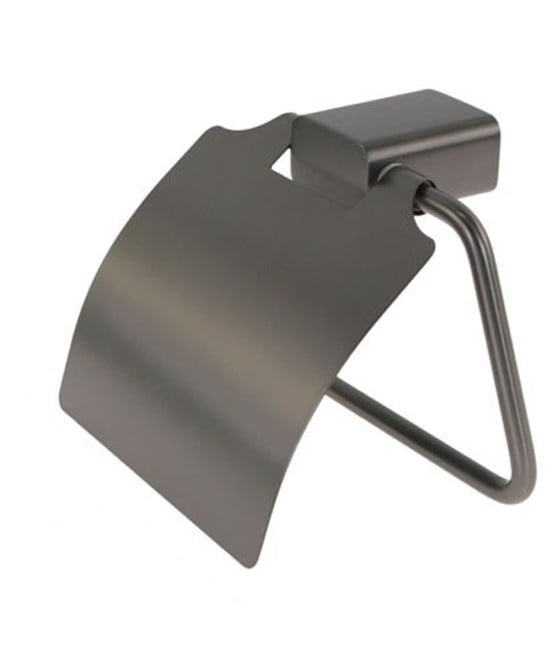 PORTA ROTOLO CARTA IGIENICA PARETE ACCIAIO COPERTURA GRIGIO BAGNO 87941