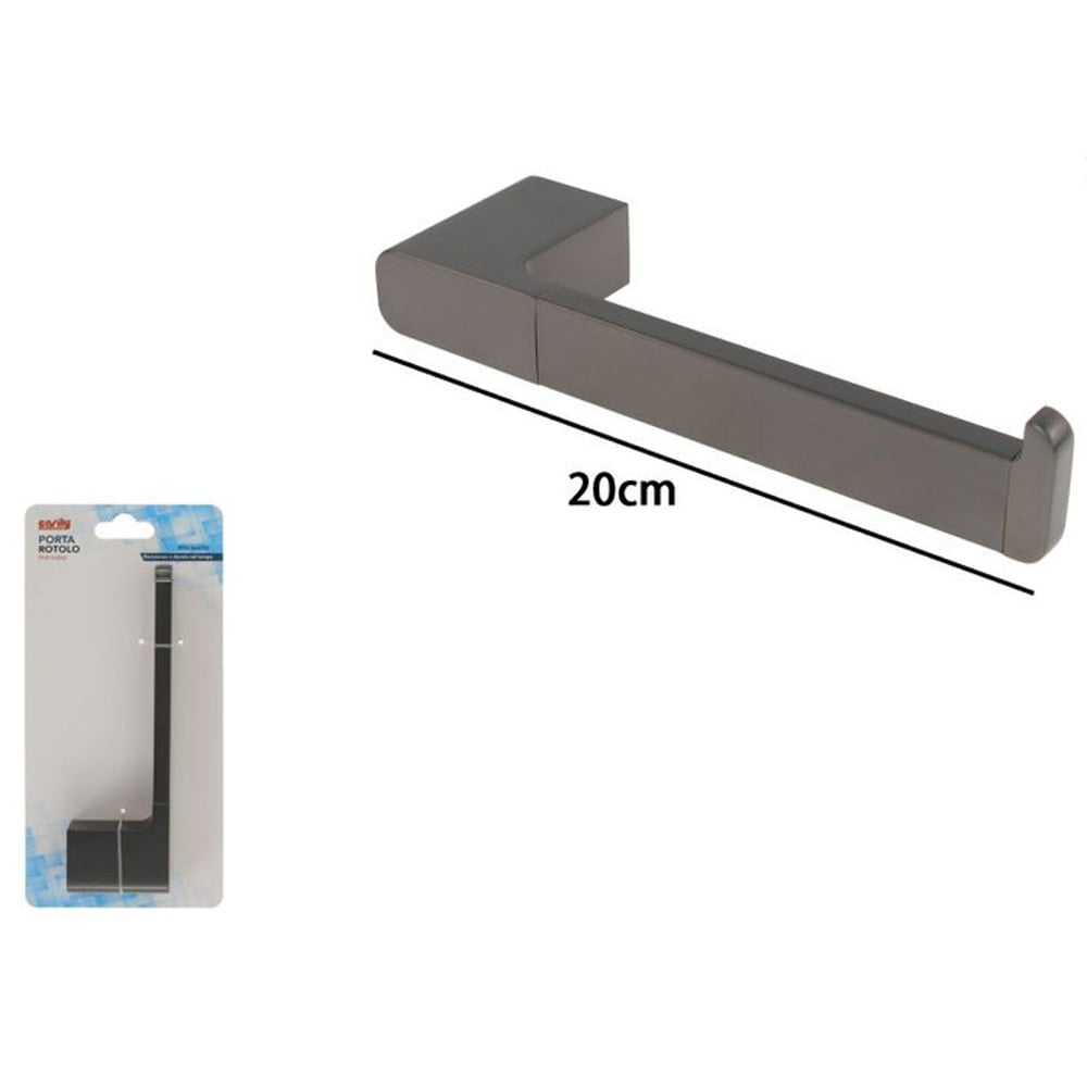 PORTA ROTOLO PER CARTA IGIENICA A PARETE ACCIAIO GRIGIO BAGNO 87942