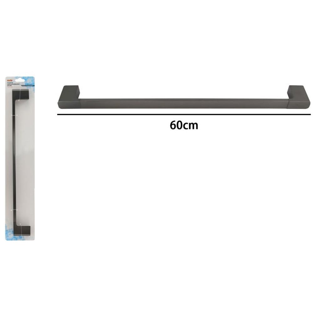 PORTA ASCIUGAMANO LUNGO 60CM STILIZZATO ACCIAIO GRIGIO BAGNO 87944