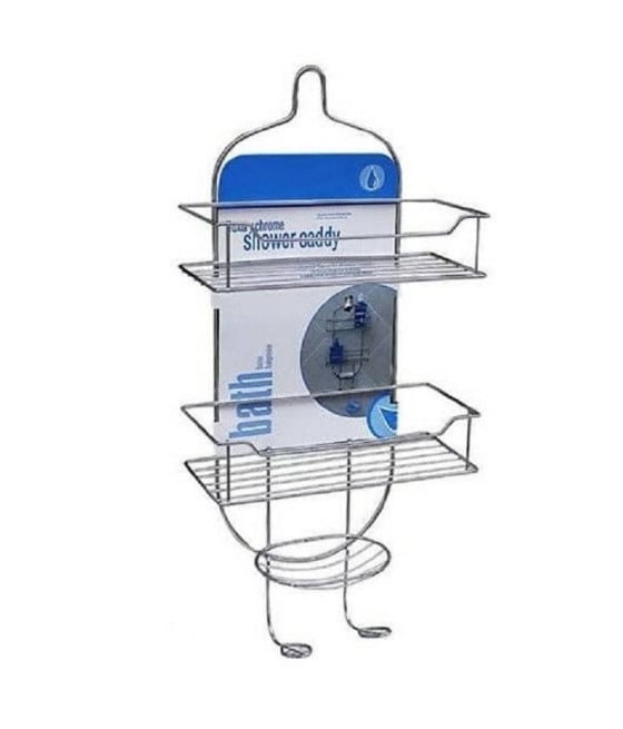 MENSOLA ORGANIZER PER BAGNO DOCCIA 3 LIVELLI RIPIANI APPENDINI CROMATO