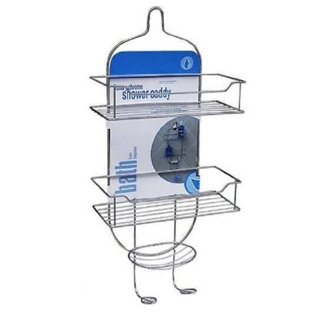 MENSOLA ORGANIZER PER BAGNO DOCCIA 3 LIVELLI RIPIANI APPENDINI CROMATO
