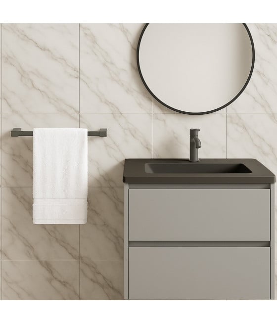 PORTA ASCIUGAMANO LUNGO 60CM STILIZZATO ACCIAIO GRIGIO BAGNO 87944