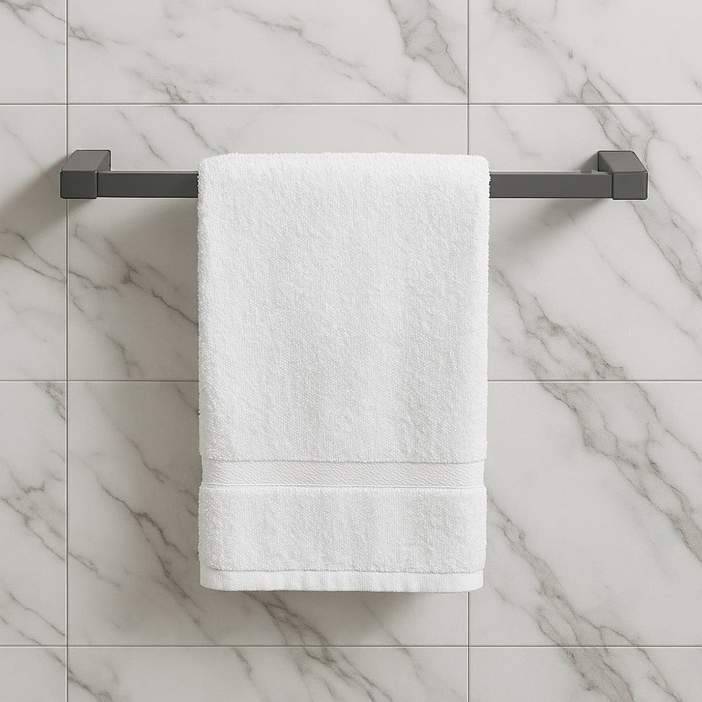 PORTA ASCIUGAMANO LUNGO 60CM STILIZZATO ACCIAIO GRIGIO BAGNO 87944
