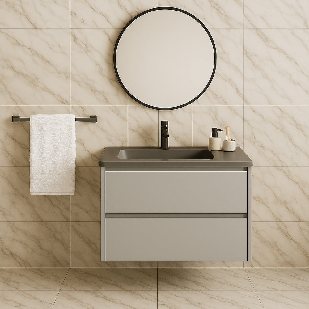 PORTA ASCIUGAMANO LUNGO 60CM STILIZZATO ACCIAIO GRIGIO BAGNO 87944