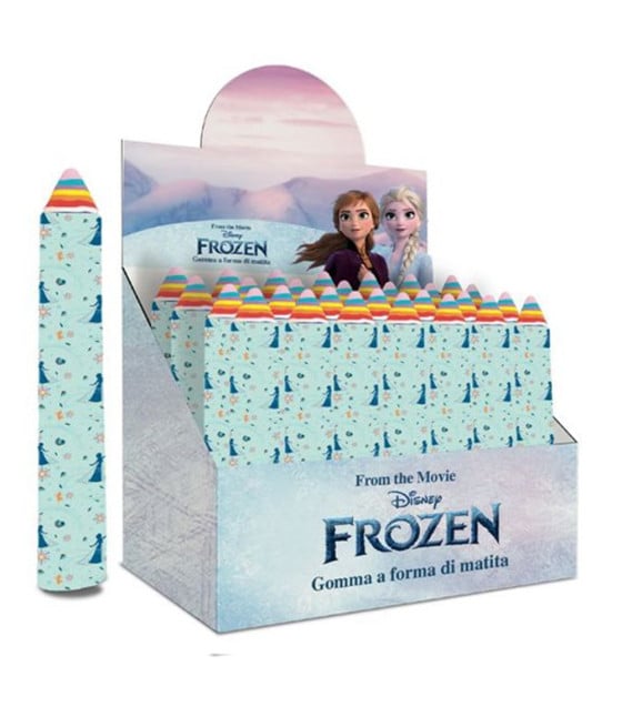 24PZ GOMMA PER CANCELLARE FORMA MATITA GIGANTE FROZEN REGALO BAMBINE