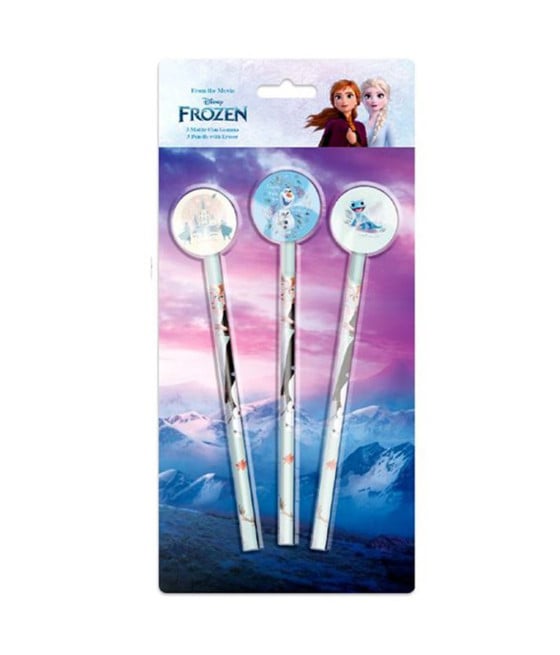 SET 3 PZ MATITE CON GOMMA TEMA FROZEN DISEGNO SCUOLA BAMBINE 955500