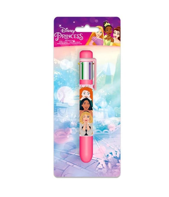 PENNA CON 6 COLORI PRINCIPESSE SCUOLA REGALO CANCELLERIA BAMBINE 961730