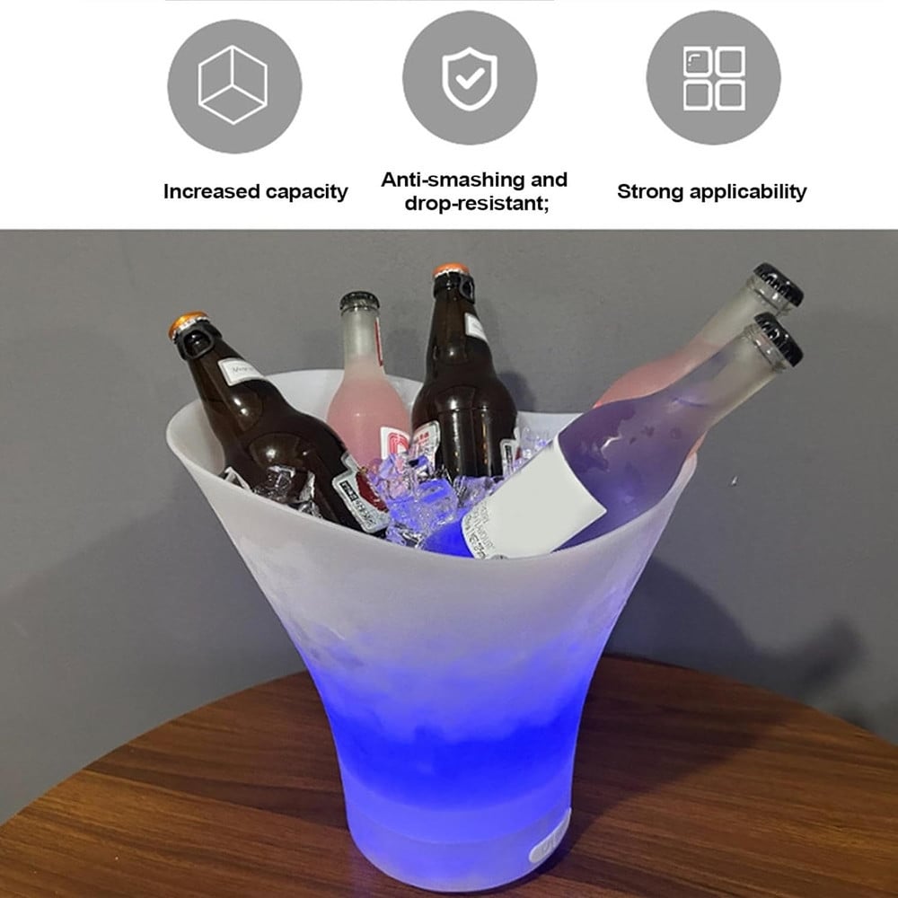 SECCHIELLO GHIACCIO LUCI A LED 7LT SECCHIO REFRIGERANTE RICARICA TIPO C