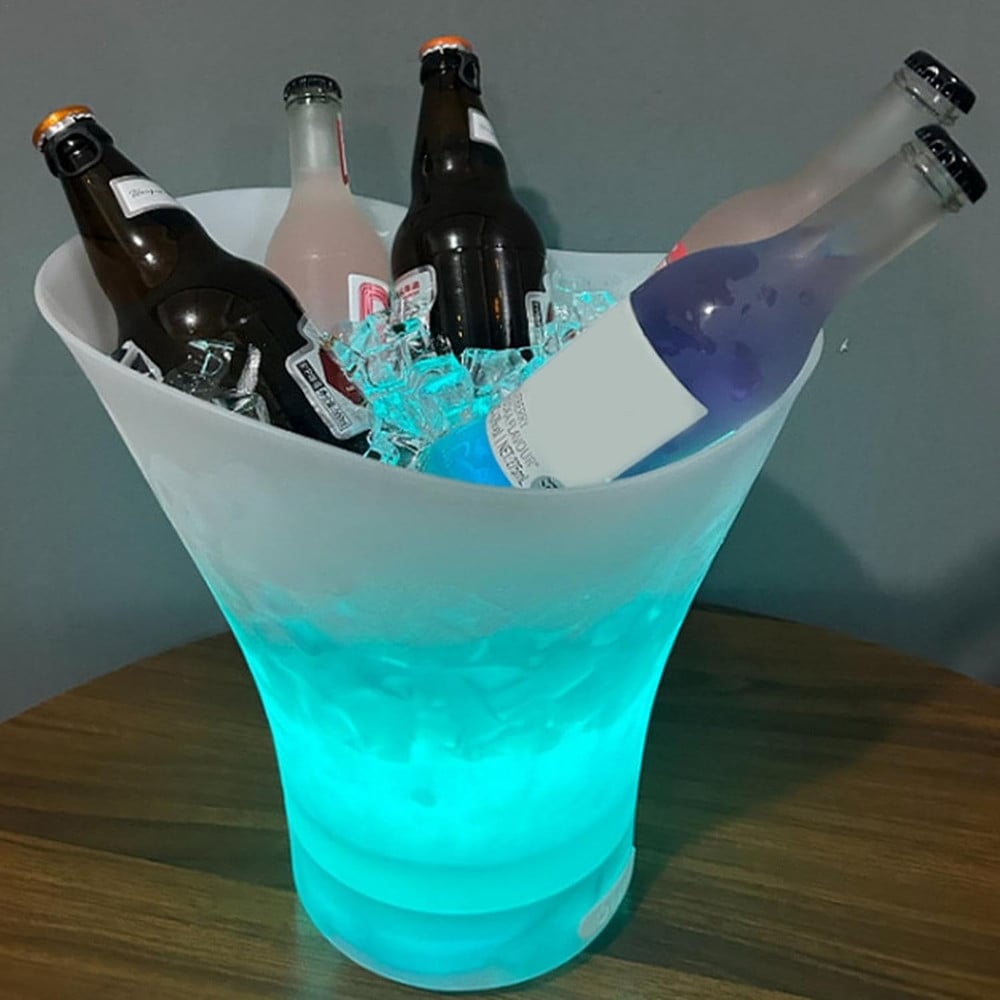 SECCHIELLO GHIACCIO LUCI A LED 7LT SECCHIO REFRIGERANTE RICARICA TIPO C