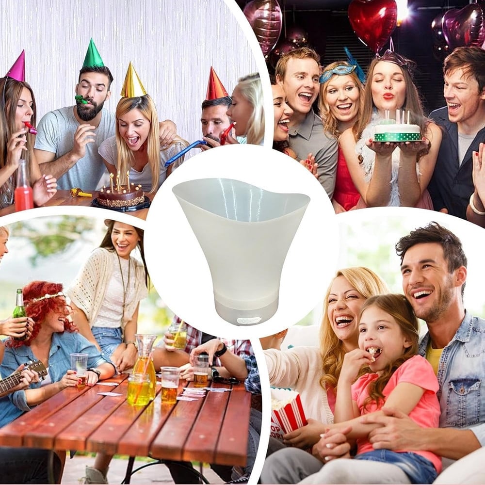 SECCHIELLO GHIACCIO LUCI A LED 7LT SECCHIO REFRIGERANTE RICARICA TIPO C