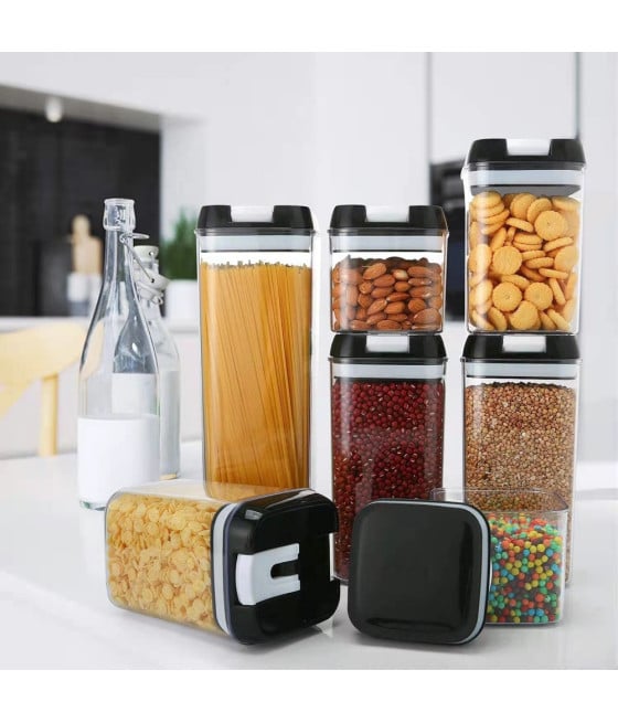 CONTENITORI ERMETICI PER ALIMENTI CUCINA PASTA BARATTOLI 7PZ PORTA BISCOTTI
