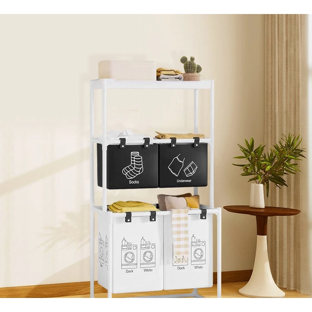 CESTO PORTABIANCHERIA ORGANIZER PER LAVANDERIA VESTITI BAGNO CON RUOTE