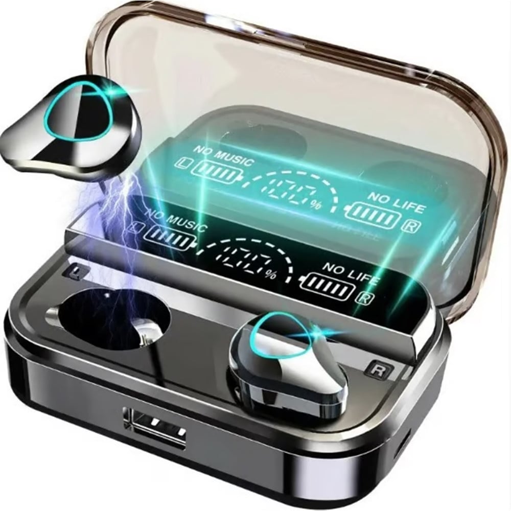 AURICOLARI SPORTIVI WIRELESS TWS CUFFIE BLUETOOTH 5.1 IMPERMEABILI SUONO