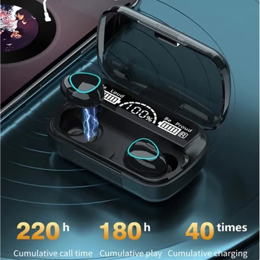 AURICOLARI SPORTIVI WIRELESS TWS CUFFIE BLUETOOTH 5.1 IMPERMEABILI SUONO
