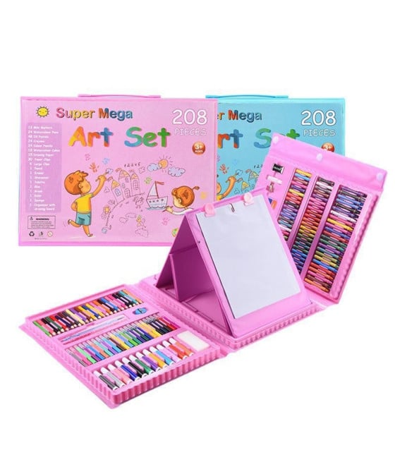 SET COLORARE 208PZ ASTUCCIO PITTURA SCATOLA COLORI REGALO BAMBINI