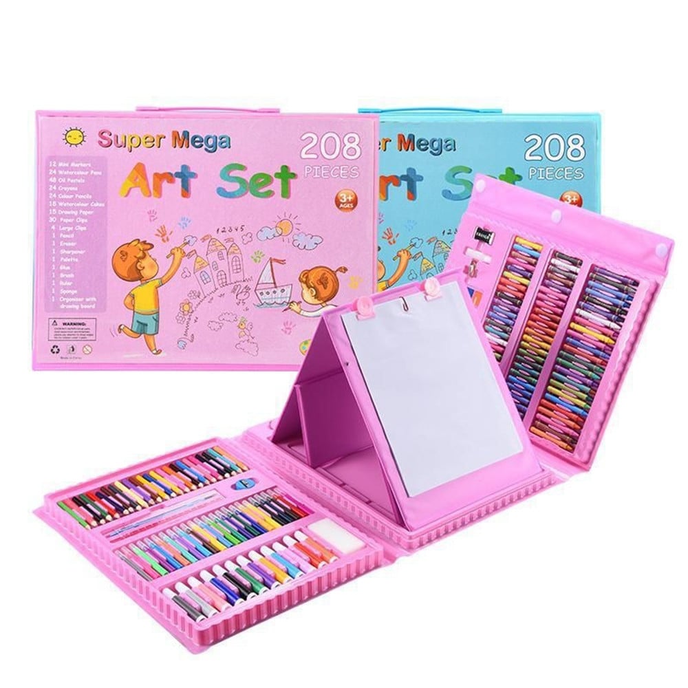 SET COLORARE 208PZ ASTUCCIO PITTURA SCATOLA COLORI REGALO BAMBINI