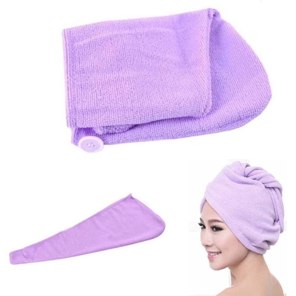 Turbante Asciugacapelli In Microfibra Di Bambù - Asciugatura Rapida Per Capelli, Berretto Doccia - Foto 3
