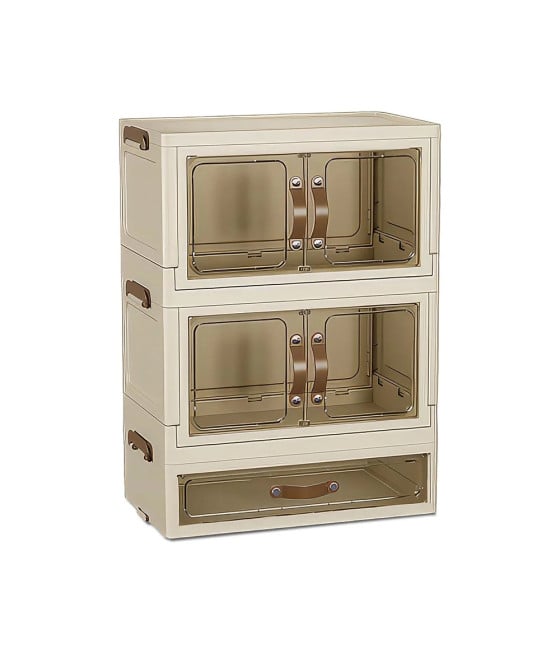 MOBILETTO ORGANIZER PIEGHEVOLE A 2 RIPIANI CON CASSETTO ARMADIETTO