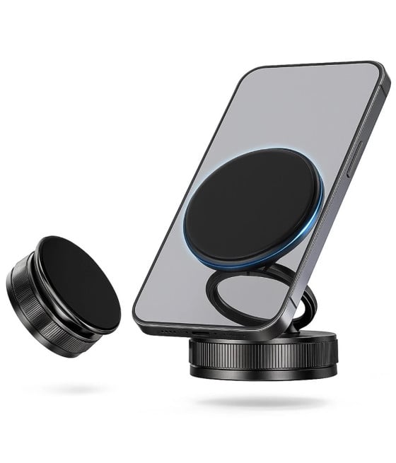 SUPPORTO AUTO MAGNETICO SMARTPHONE VENTOSA CERCHIO GIREVOLE ROTAZIONE