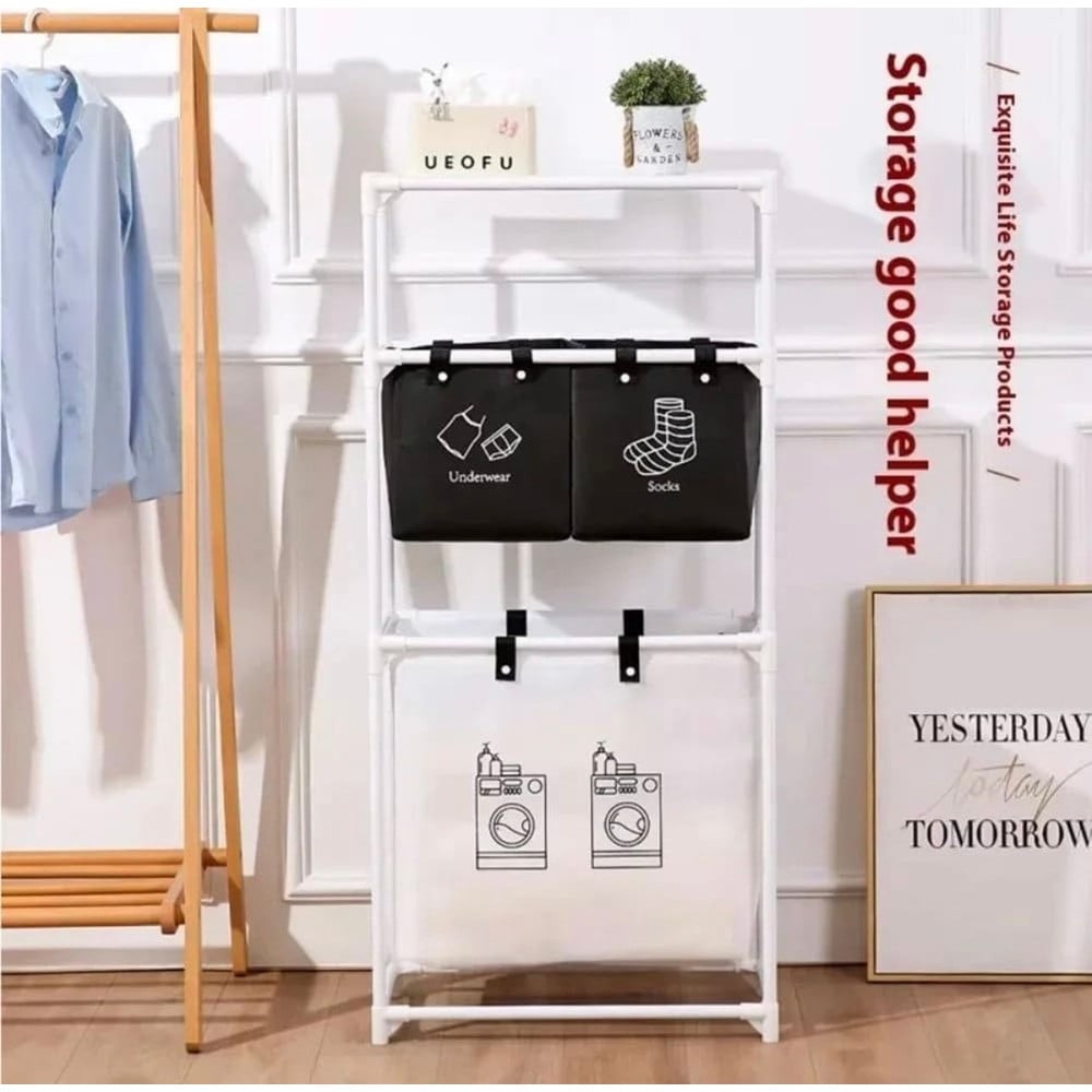 CESTO PORTABIANCHERIA ORGANIZER PER LAVANDERIA VESTITI BAGNO CON RUOTE