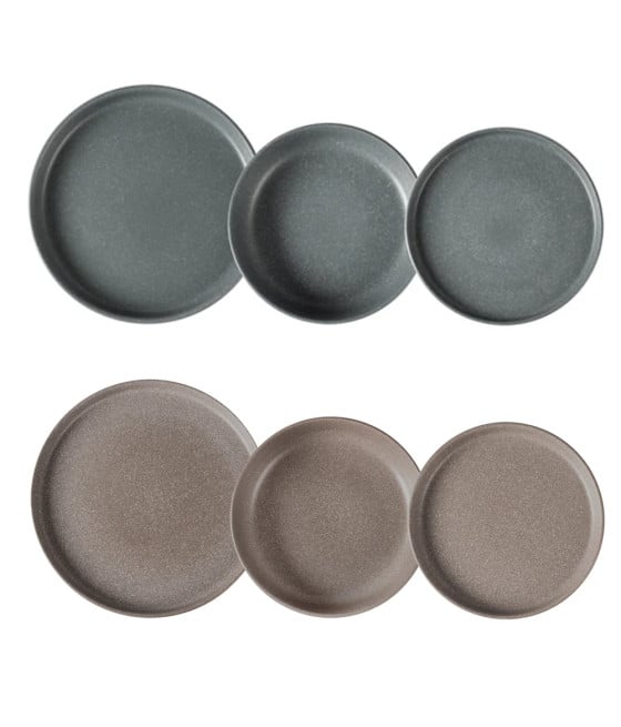 SET SERVIZIO DA TAVOLA DI PIATTI IN STONEWARE 18 PEZZI DESIGN NORDICO