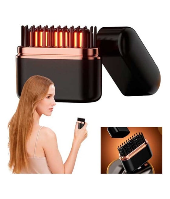 MINI SPAZZOLA PETTINE LISCIANTE CAPELLI PORTATILE USB SENZA FILI