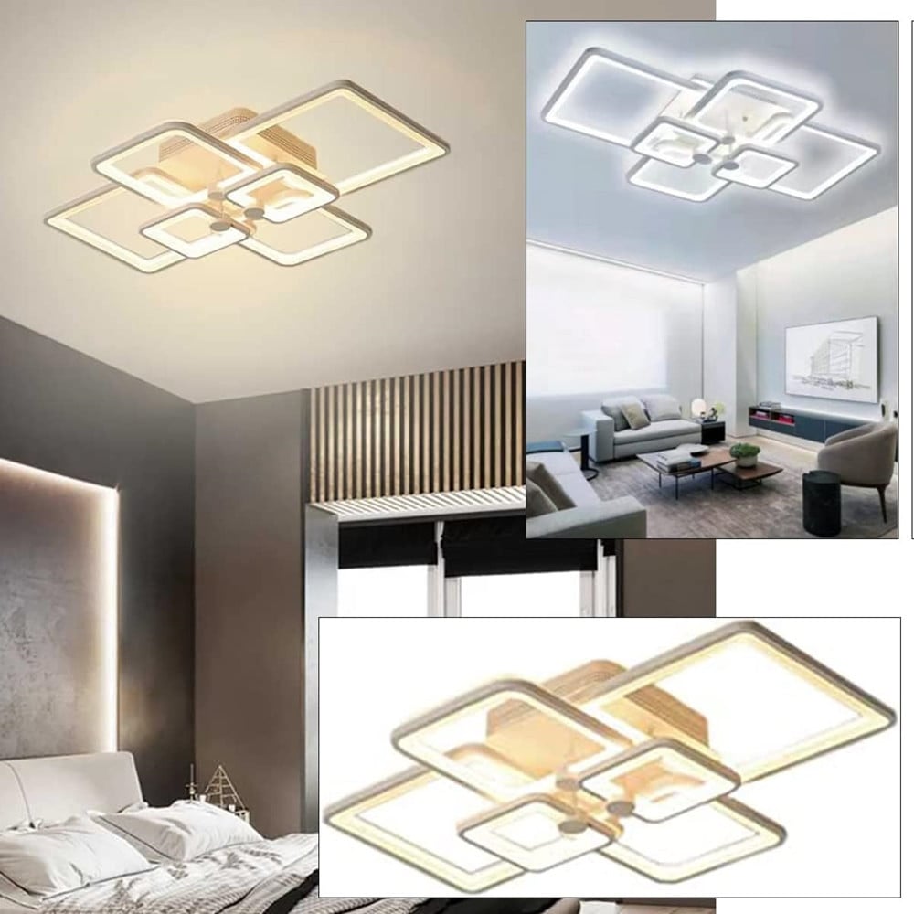 PLAFONIERA LED 70W CCT 6 QUADRATI LAMPADA GEOMETRICA C26-B3C