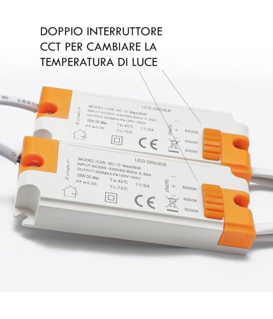 PLAFONIERA LED 70W CCT 6 QUADRATI LAMPADA GEOMETRICA C26-B3C