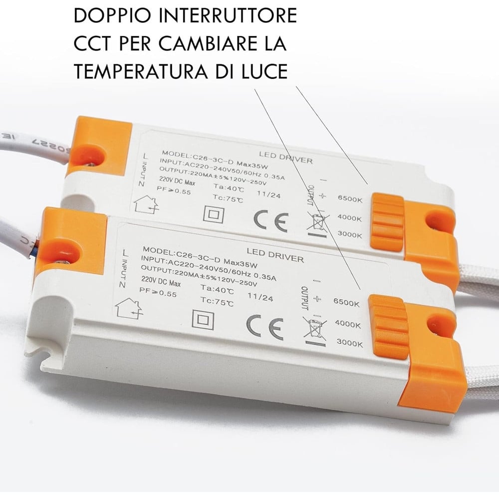 PLAFONIERA LED 70W CCT 6 QUADRATI LAMPADA GEOMETRICA C26-B3C