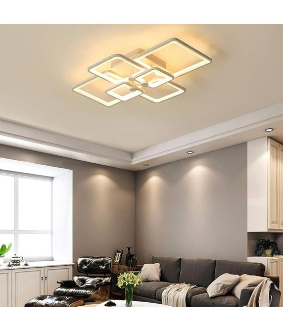PLAFONIERA LED 70W CCT 6 QUADRATI LAMPADA GEOMETRICA C26-B3C