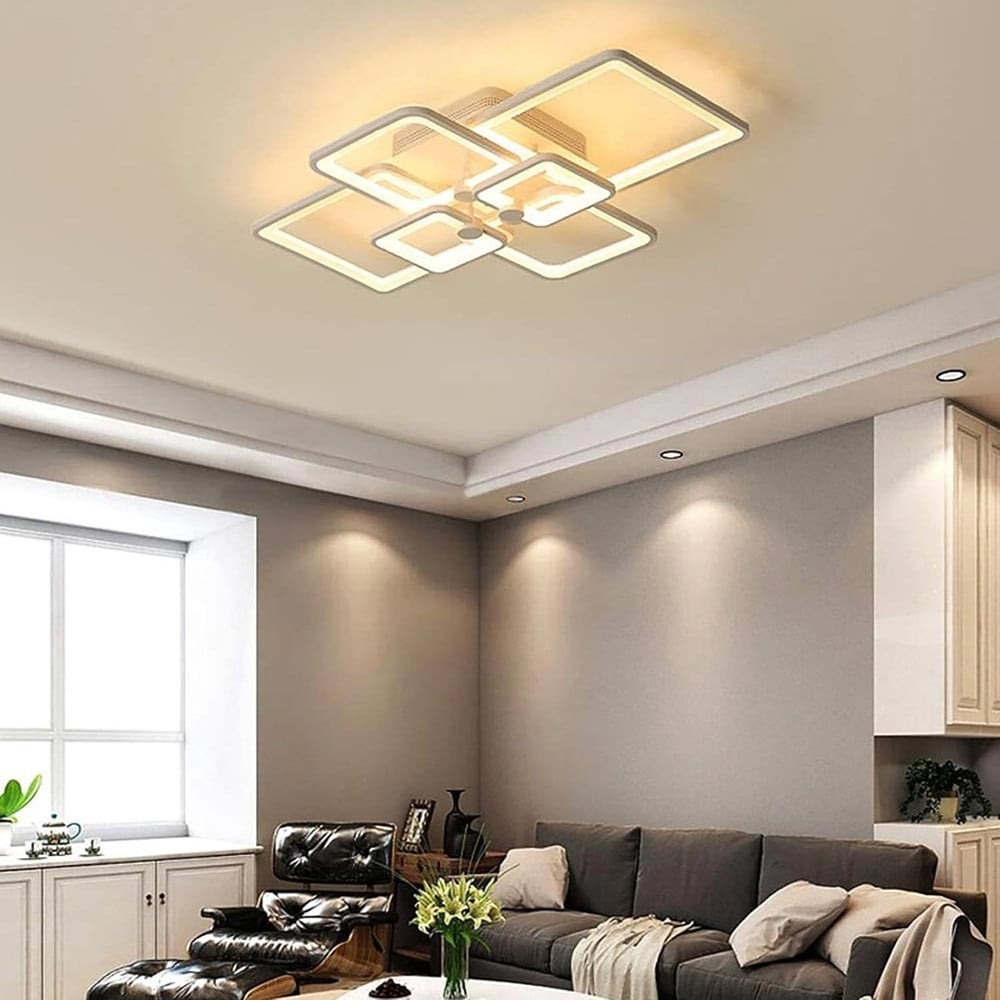 PLAFONIERA LED 70W CCT 6 QUADRATI LAMPADA GEOMETRICA C26-B3C
