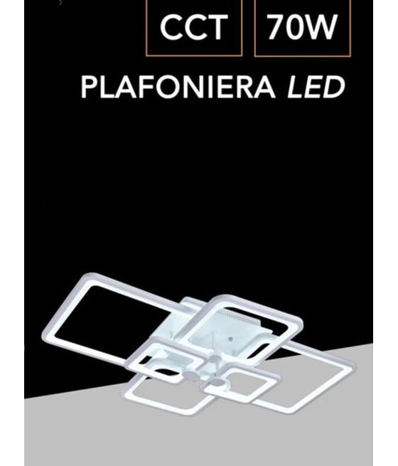 PLAFONIERA LED 70W CCT 6 QUADRATI LAMPADA GEOMETRICA C26-B3C