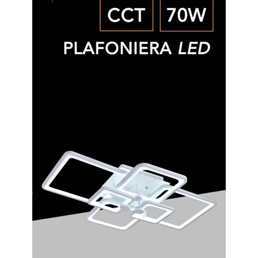 PLAFONIERA LED 70W CCT 6 QUADRATI LAMPADA GEOMETRICA C26-B3C