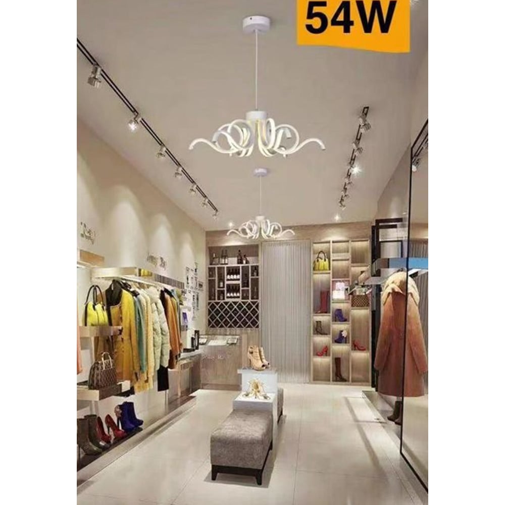 LAMPADARIO LED A SOSPENSIONE 54W DESIGN CURVO LUCE SELEZIONABILE B17-3C
