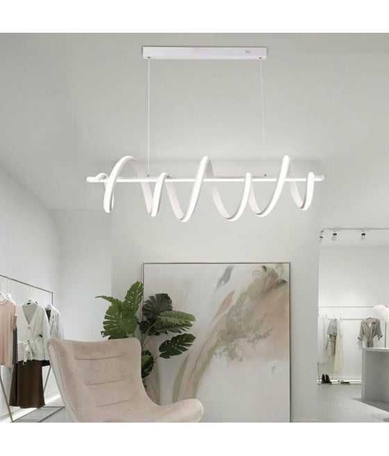 LAMPADARIO LED 60 WATT LAMPADA TWIST BIANCO STILIZZATO CCT A68-B3C