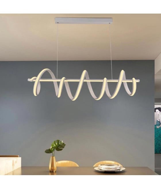 LAMPADARIO LED 60 WATT LAMPADA TWIST BIANCO STILIZZATO CCT A68-B3C