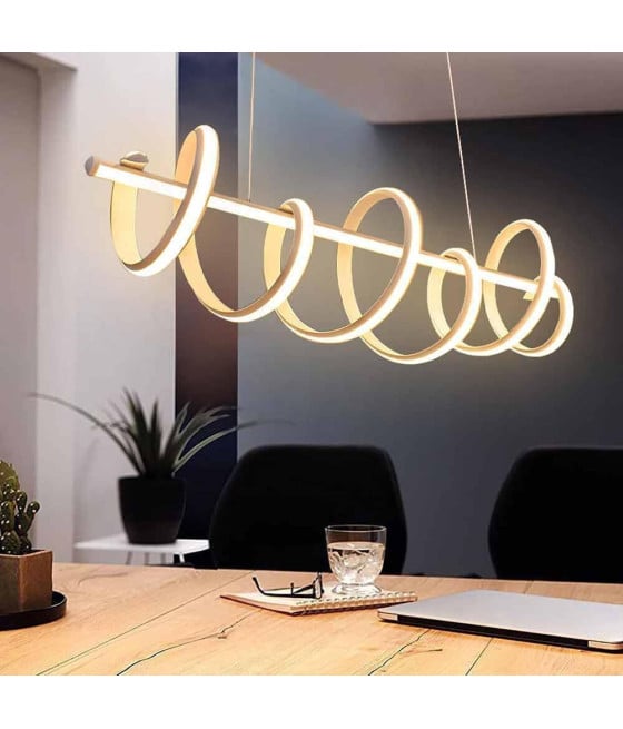 LAMPADARIO LED 60 WATT LAMPADA TWIST BIANCO STILIZZATO CCT A68-B3C