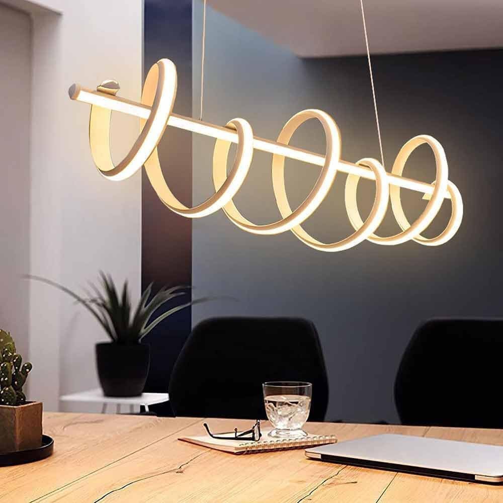 LAMPADARIO LED 60 WATT LAMPADA TWIST BIANCO STILIZZATO CCT A68-B3C