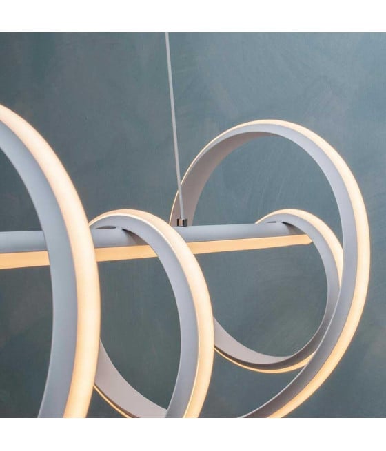 LAMPADARIO LED 60 WATT LAMPADA TWIST BIANCO STILIZZATO CCT A68-B3C