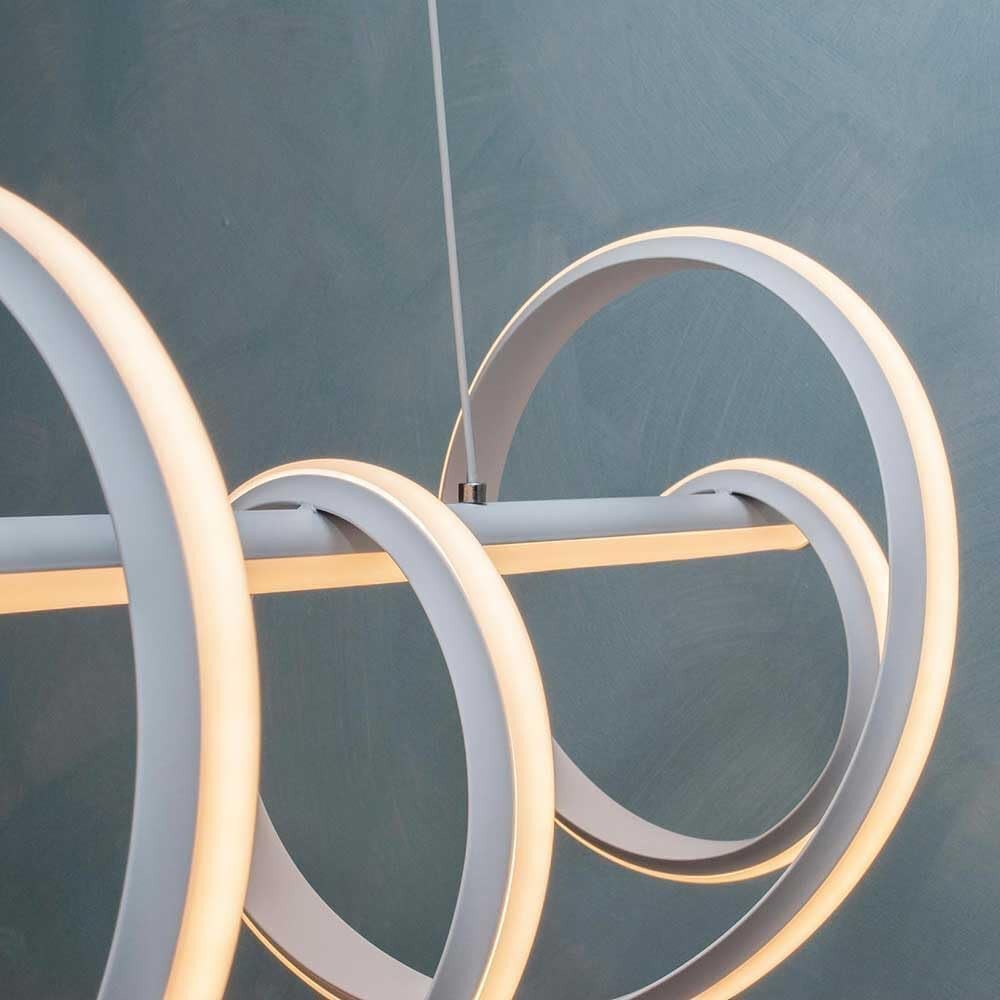 LAMPADARIO LED 60 WATT LAMPADA TWIST BIANCO STILIZZATO CCT A68-B3C