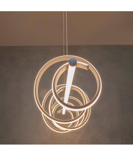 LAMPADARIO LED 60 WATT LAMPADA TWIST BIANCO STILIZZATO CCT A68-B3C