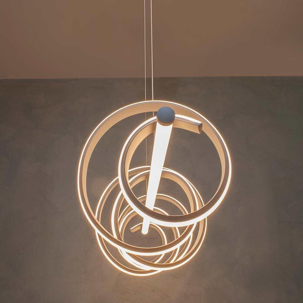 LAMPADARIO LED 60 WATT LAMPADA TWIST BIANCO STILIZZATO CCT A68-B3C