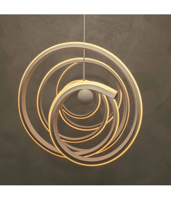 LAMPADARIO LED 60 WATT LAMPADA TWIST BIANCO STILIZZATO CCT A68-B3C