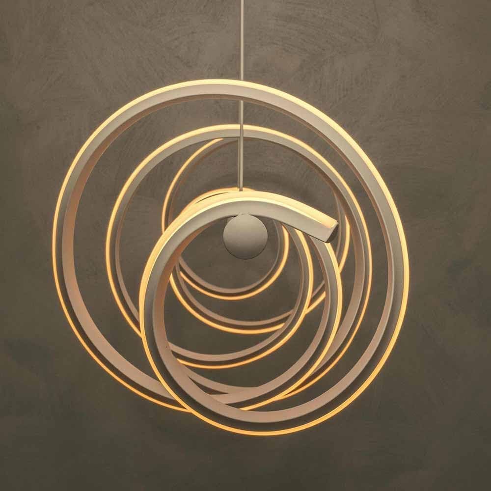 LAMPADARIO LED 60 WATT LAMPADA TWIST BIANCO STILIZZATO CCT A68-B3C